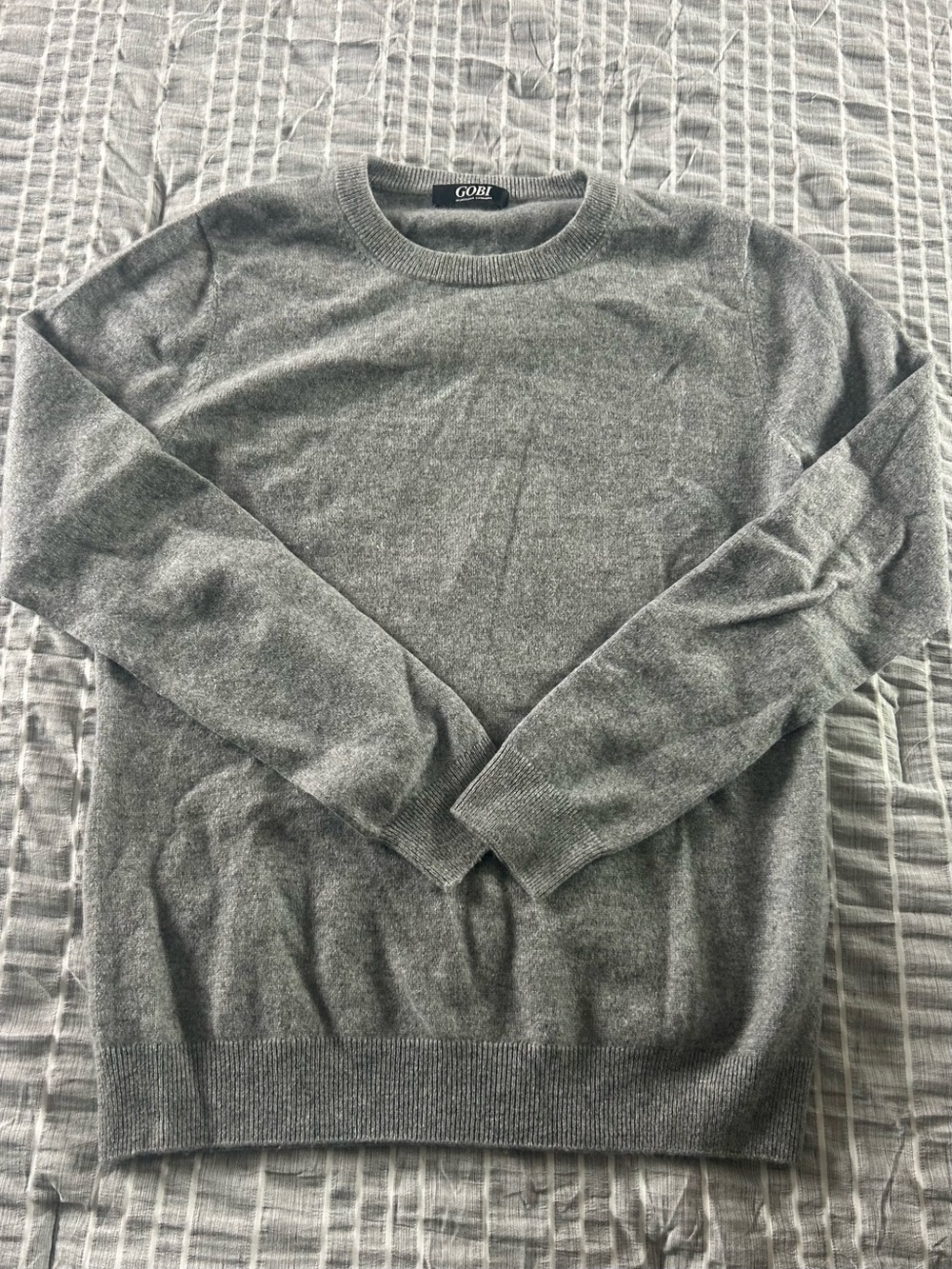 Gobi Gray Crewneck Cashmere Sweater